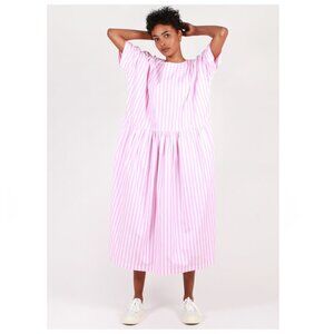 Mr. Larkin 100% Organic Cotton Oversized Mamie Dress in Pink Stripe